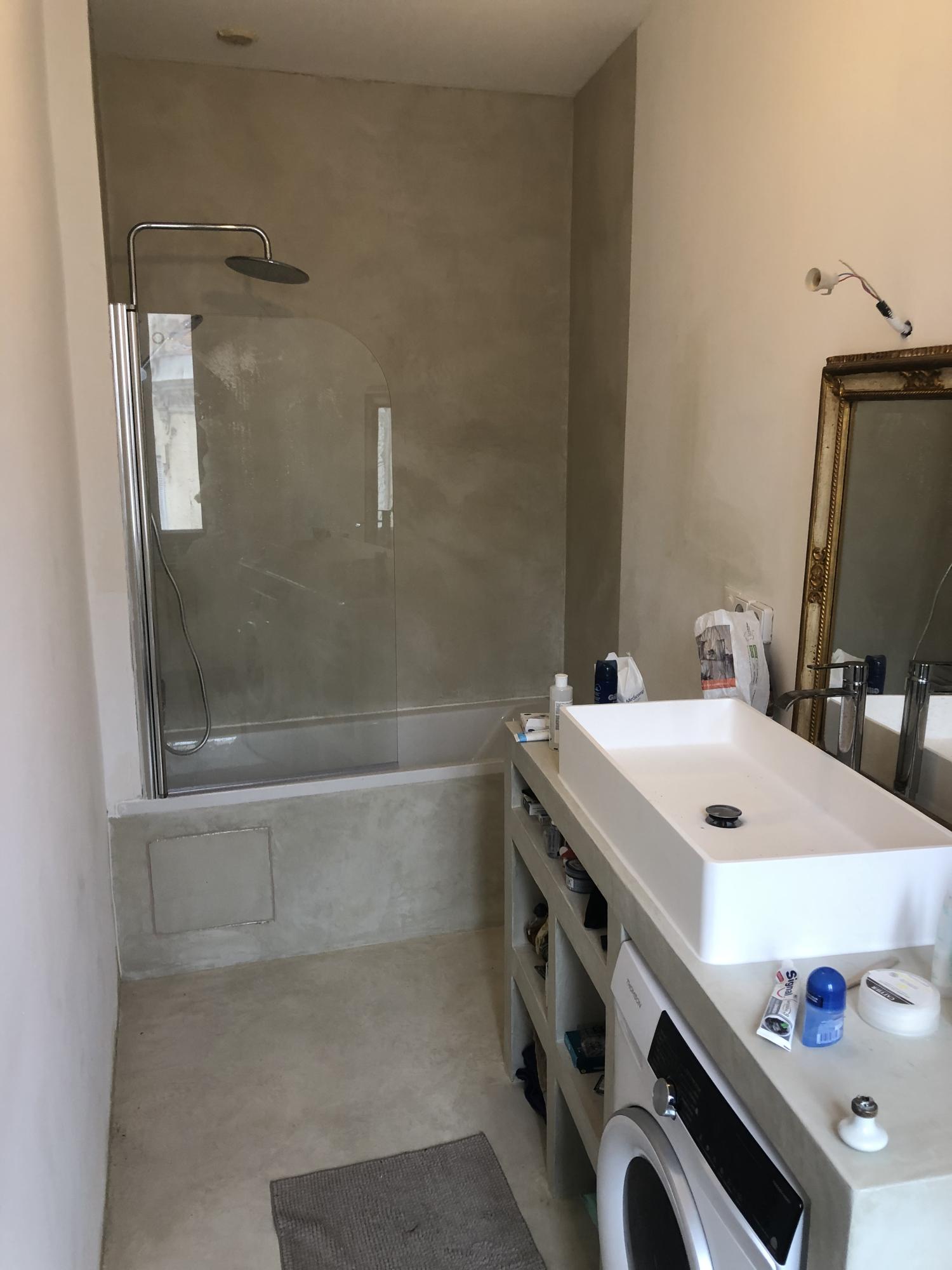 salle de bain meubles beton cire 