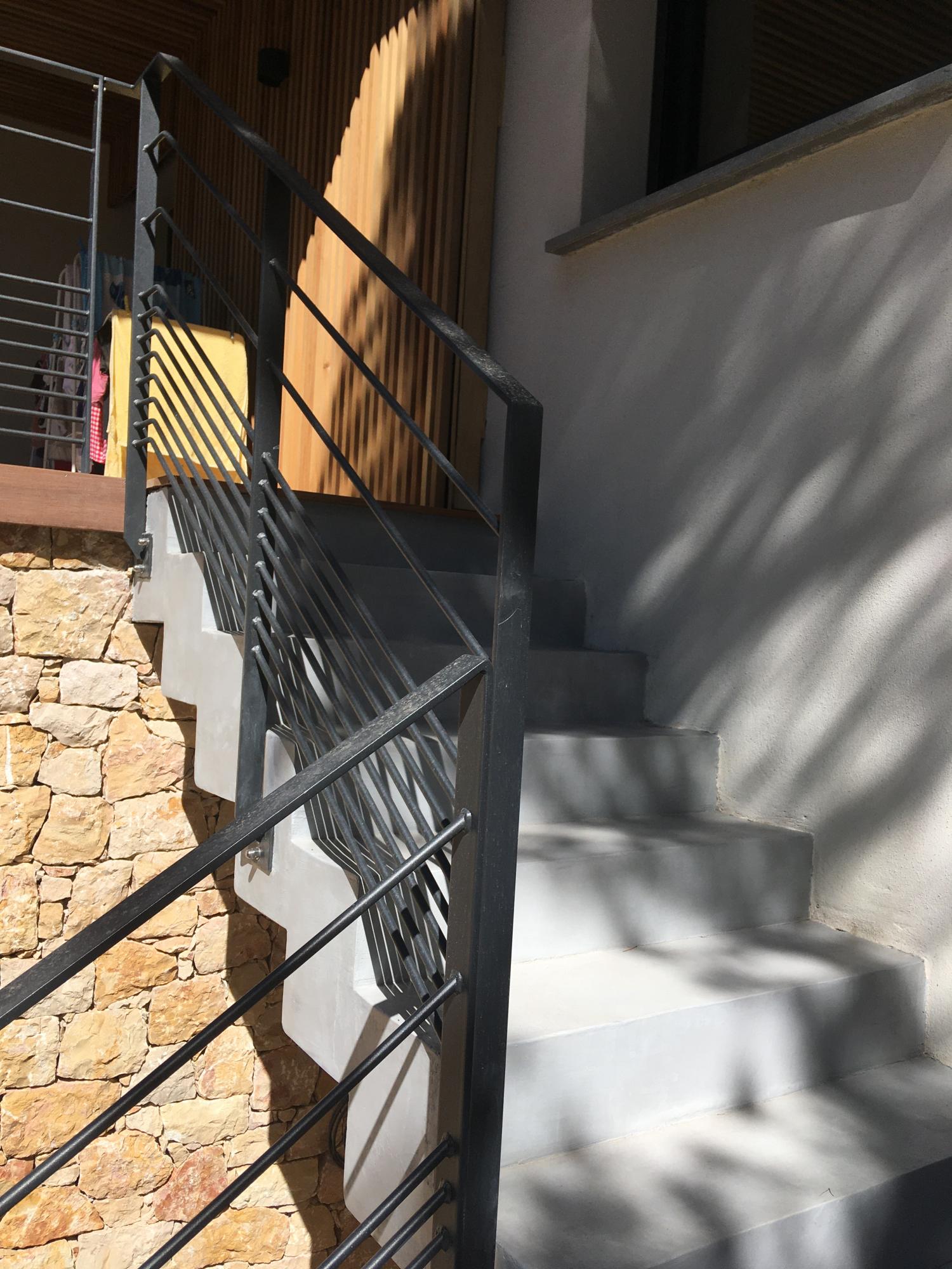 escaliers extérieurs intérieurs beton cire var