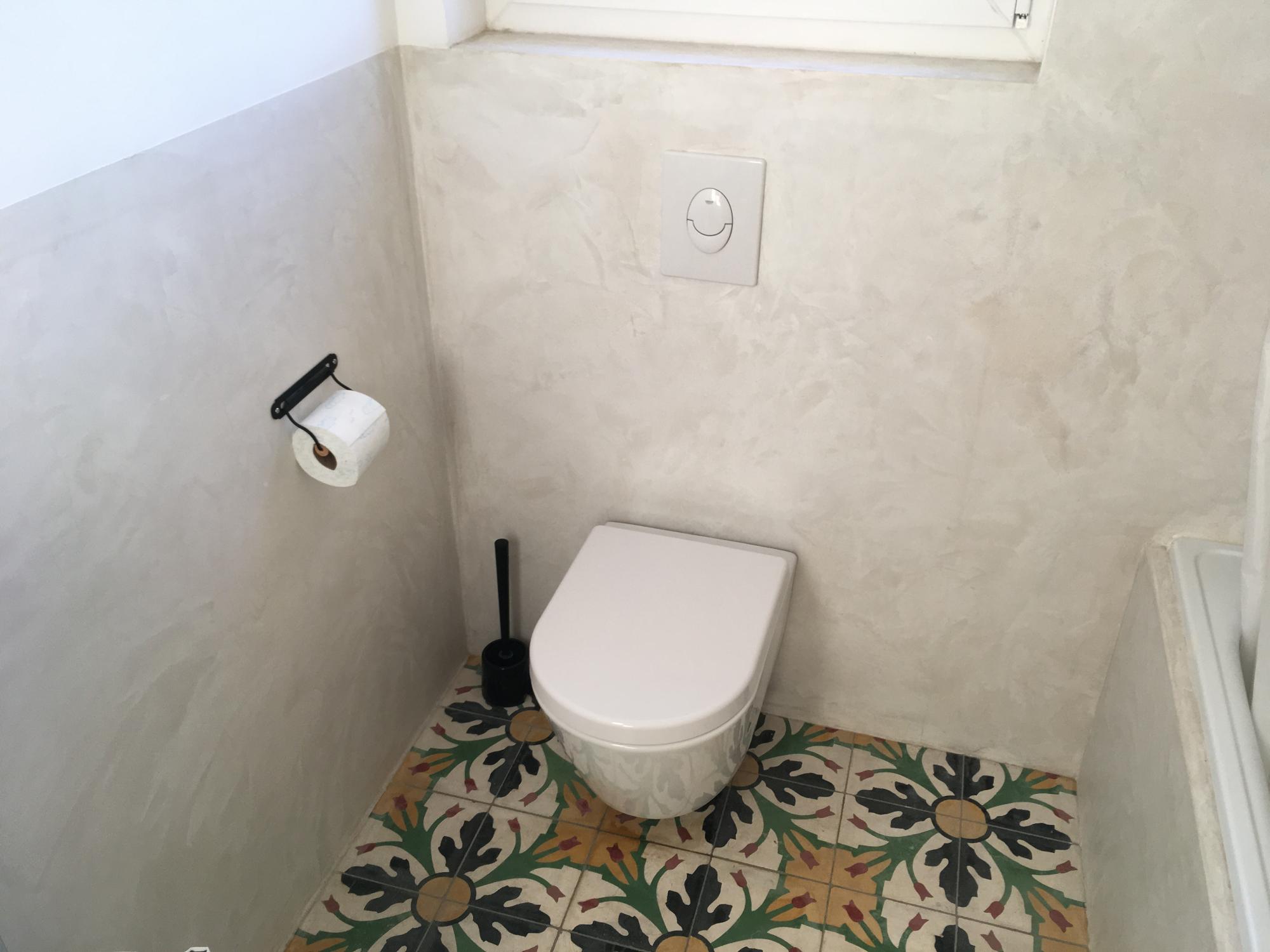parois salle de bain beton cire