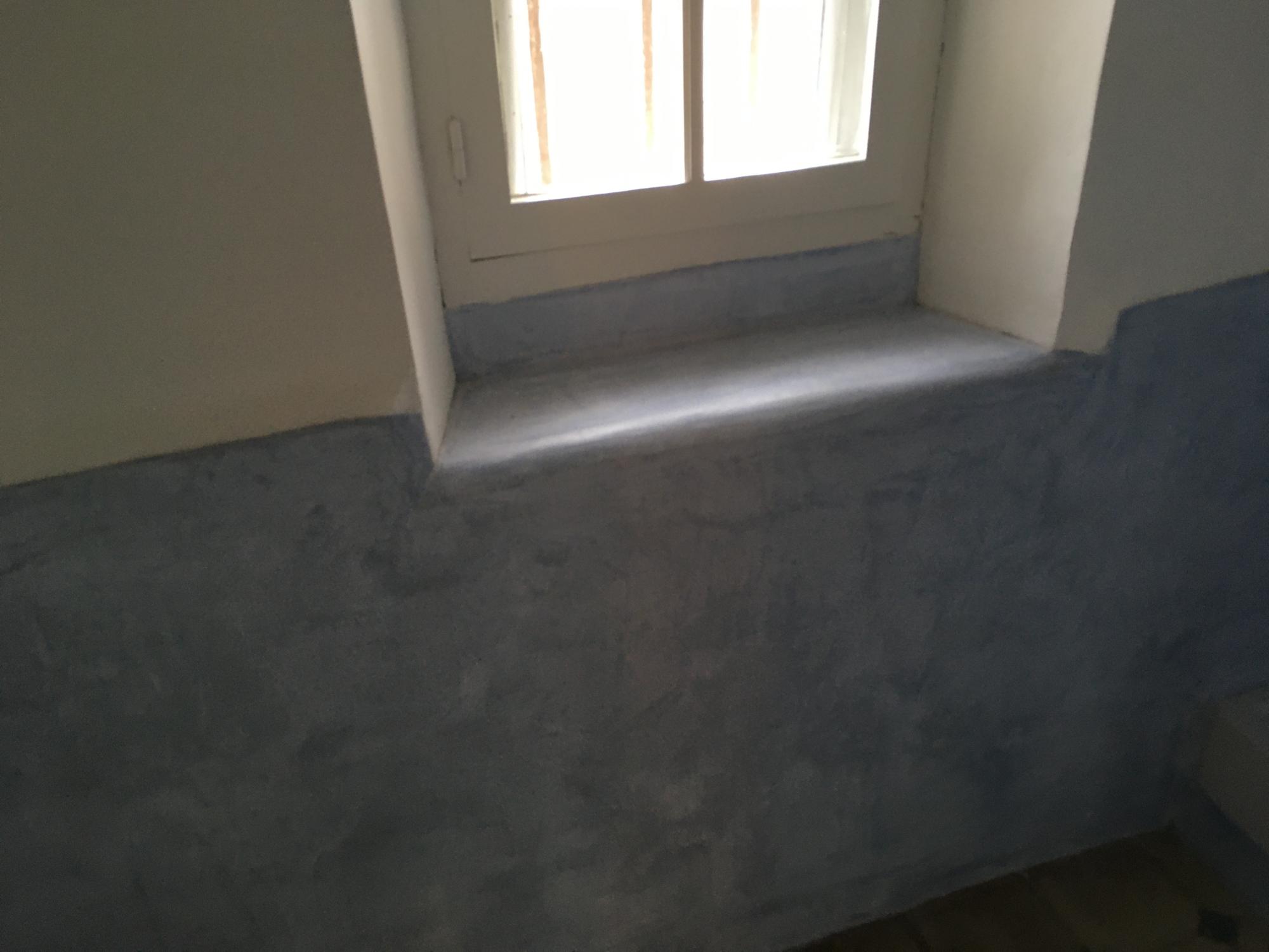bas murs parois beton cire