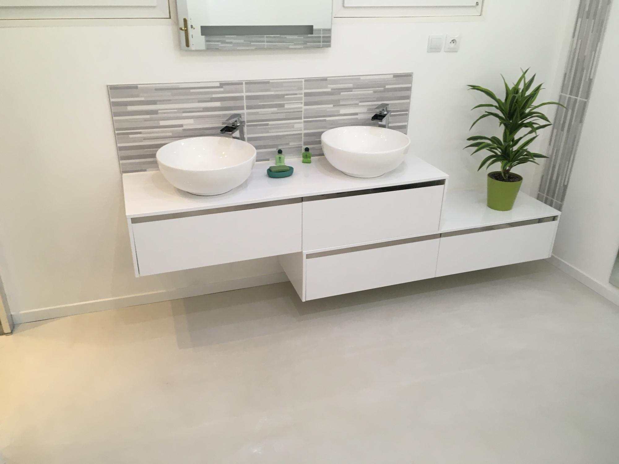 salle de bain beton cire