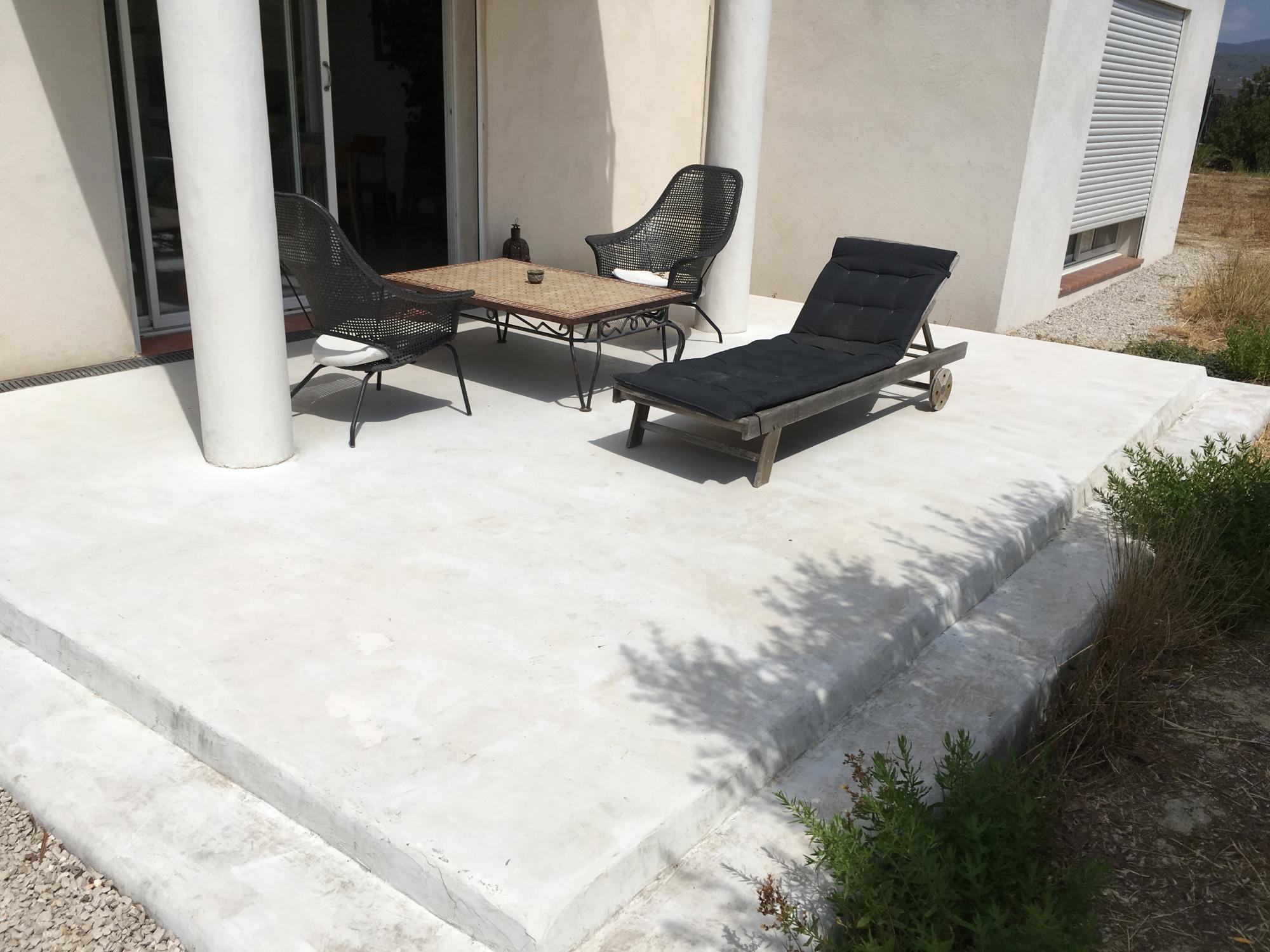 terrasse en beton cire